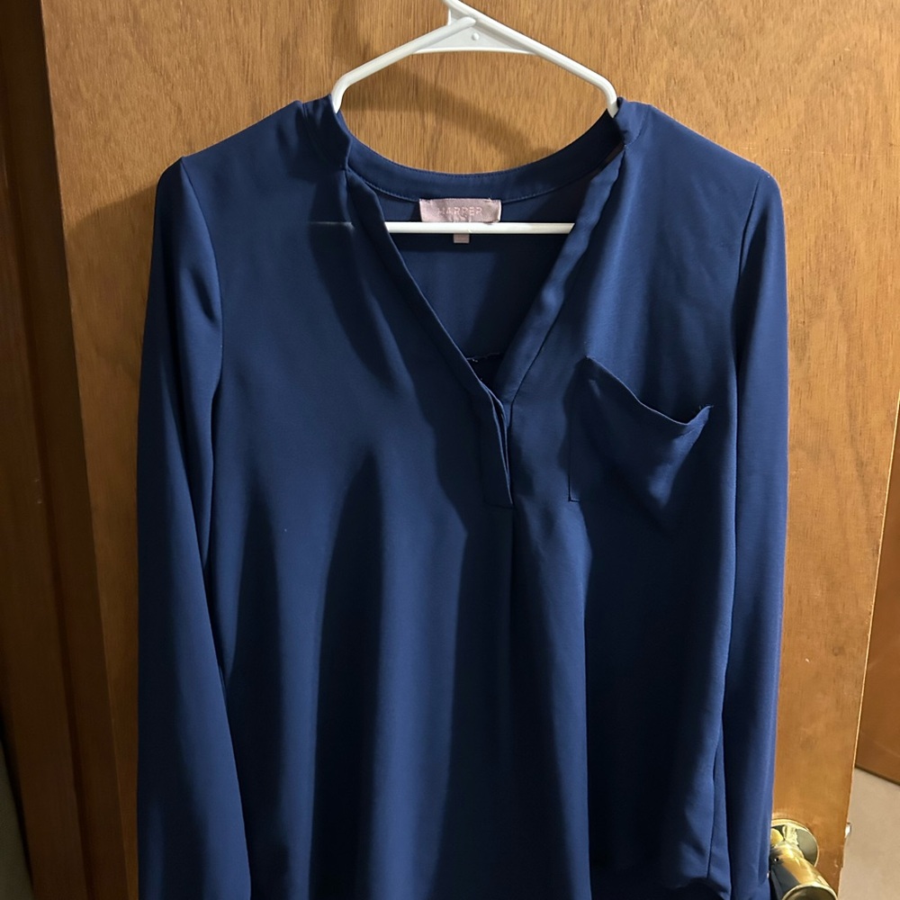 Elegant Navy Blue Women's Top